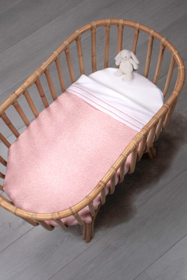 Wieg Laken Chevron Pink Melange 5
