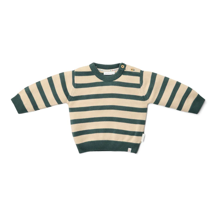 0030316 Gebreide Trui Groen Forest Friends Stripe