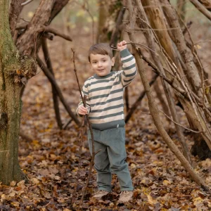 0030319 Gebreide Trui Groen Forest Friends Stripe