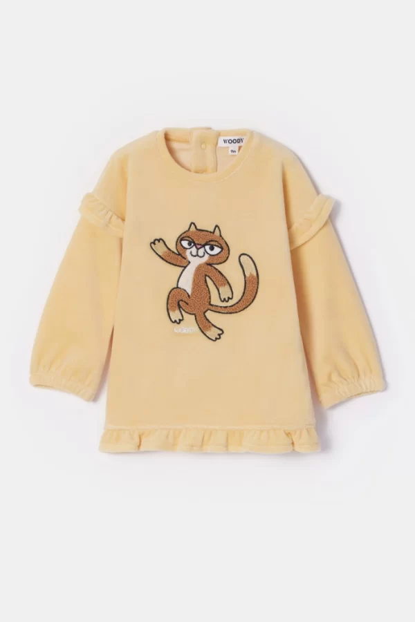 Https Woodyworld.com Media Catalog Product T S TS1751982585TS 252 10 PDL V 619 Babies Lichtgele Pyjama In Velours Met Kat 2 2527