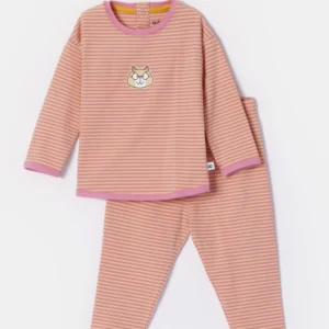 Https Woodyworld.com Media Catalog Product T S TS1751982685TS 252 10 PZG Z 927 Babies Roze Geel Gestreepte Pyjama In Katoen 1 43ef