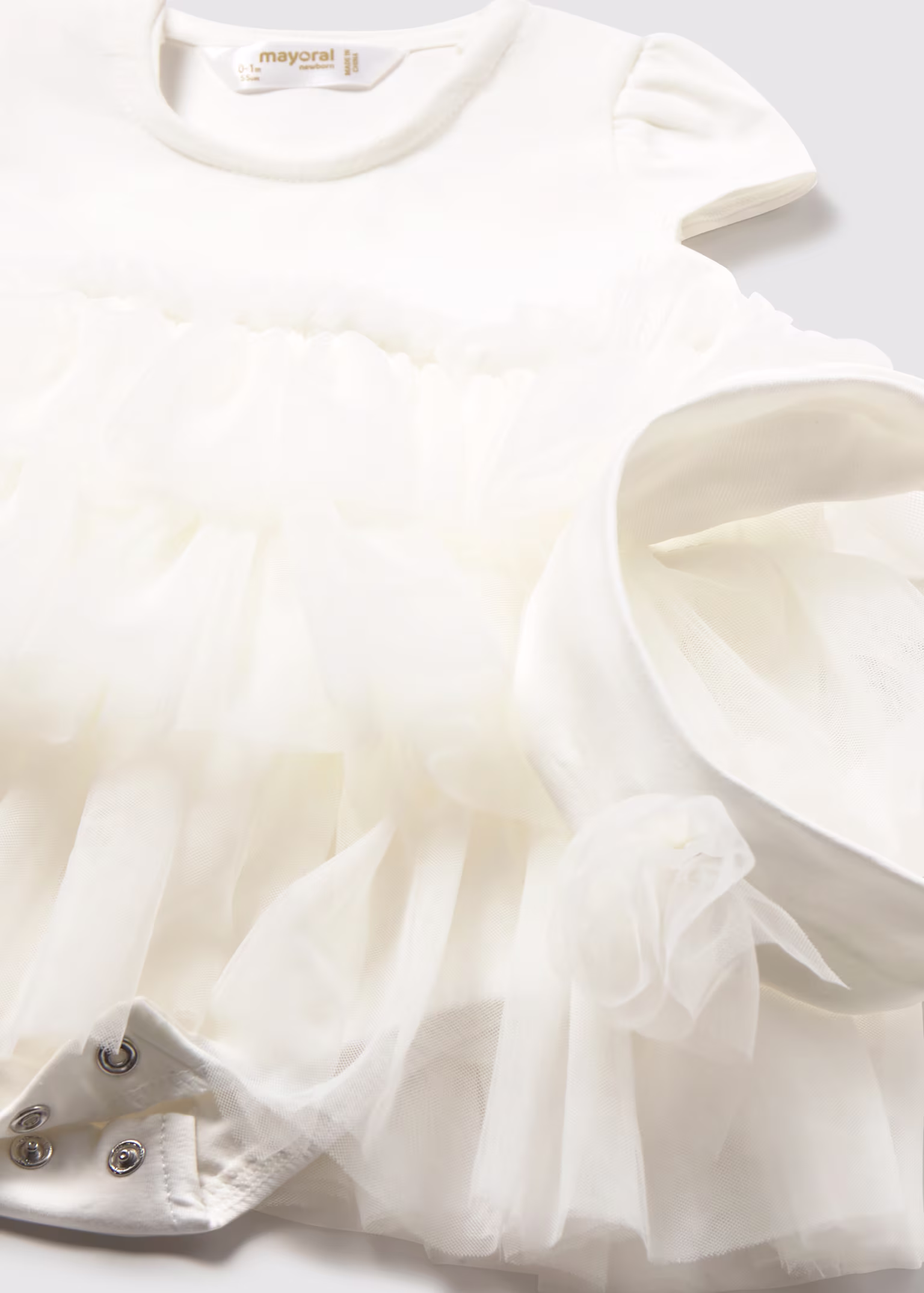 Ruffled Romper With Headband For Newborn Off White XL 6