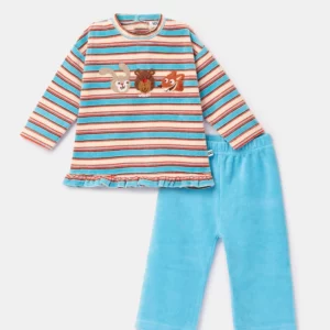 Https Woodyworld.com Media Catalog Product T S TS1783417343TS 262 10 PDL V 920 Babies Blauw Bruine Pyjama Van Velours 1 B20f
